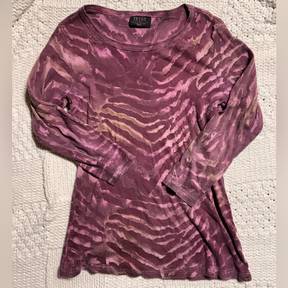 Y2K Tryst Pink Tie Dye Long Sleeve T-Shirt